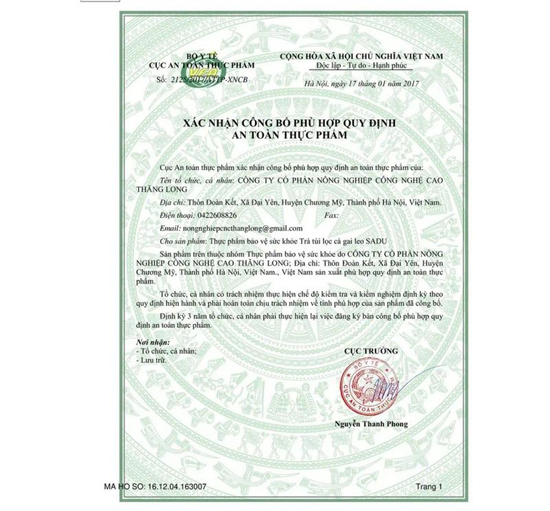 Product Introduction of Trà túi lọc Cà gai leo SaDu 1kg 4 bịch ( 200 túi lọc) Tặng 1 bịch trà diếp cá 100gr 10