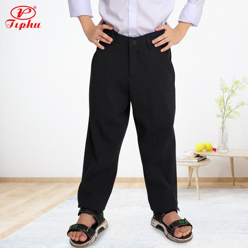 Quần tây đi học cho bé trai màu đen, form suông, ống đứng, size từ 20-45 kg, đồng phục học sinh cấp 1 và 2