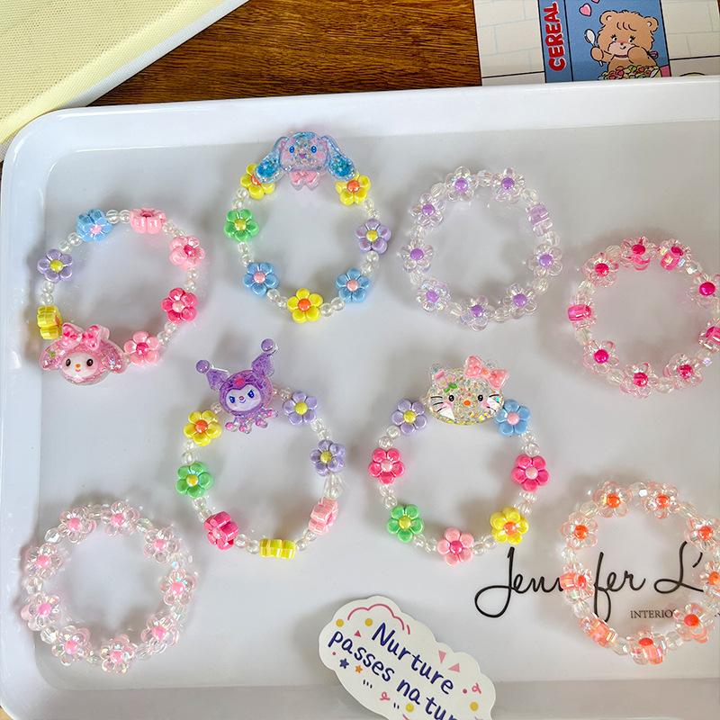 Product Introduction of New cute sanirio beaded bracelet exquisite girl bracelet flower beads CHILDREN'S baby versatile jewelry 5