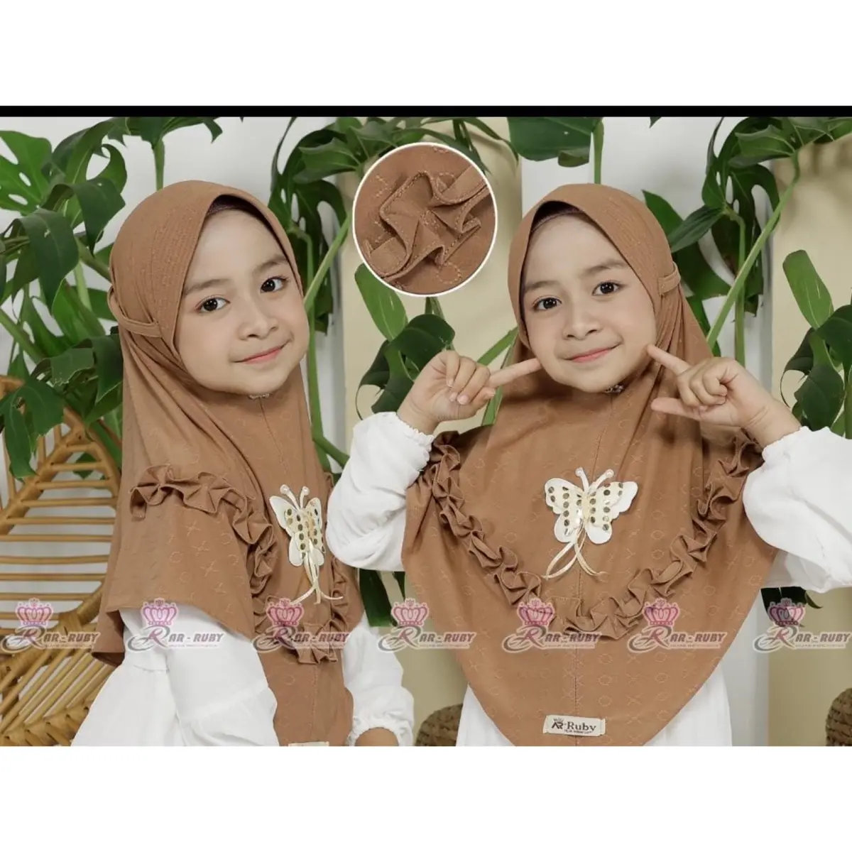 Hijab anak Neysa untuk usia 4-10 tahun bahan strada premium