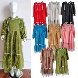 M601 - Gamis tile dotty anak perempuan size 3 s.d 8th