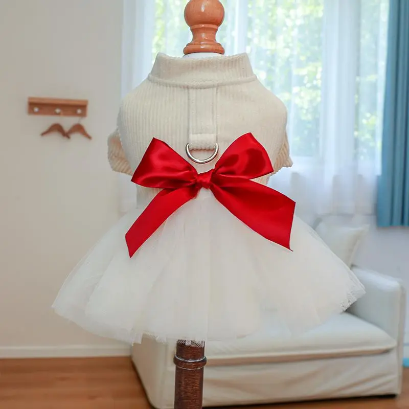 Creative Bow Decor Pet Dress, Cute Princess Style Pet Clothing for Small Dogs & Cats