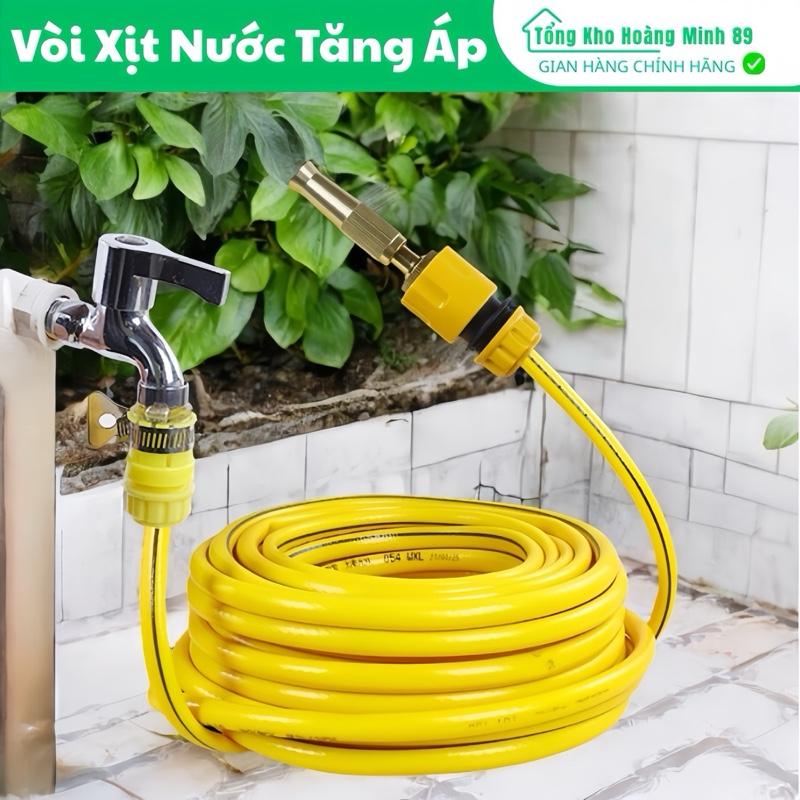 Vòi Xịt Nước Tăng Áp, bộ ống nước tăng áp , Bộ Vòi Xịt Tưới Cây , Rửa Xe , Rửa Sân , Bộ Vòi Dây Dài 5m-20m,  Đầu Phun Đồng , Bộ 4 Món Đầy Đủ 5