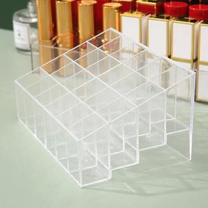 Estante para almacenar lápices labiales de 24 compartimentos, 1 unidad de Caja organizadora de cosméticos de acrílico, Porta lápices labiales de escritorio, Caja para almacenar cosméticos para el hogar, oficina, dormitorio y baño