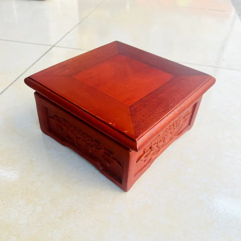 Chân đế gỗ hương kê tương, nhất sơn khắc sen gỗ hương cao cấp đủ kích thước 8
