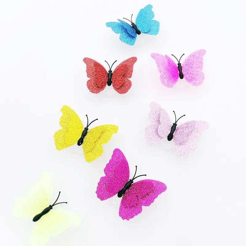 Đèn Ngủ Bướm, Hai Lớp, Sáng Tạo, Đèn Bướm Phát Sáng Đầy Màu Sắc, Đèn Tường Trang Trí Đèn LED Có Thể Dán Được, # 464910 5
