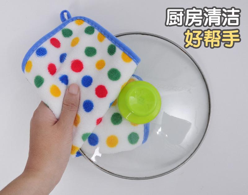 Product Introduction of Vải lông cừu san hô chấm bi, quần áo dày dặn, gia dụng, siêu thấm nước Khăn lau để Bàn và rửa bát đĩa, lý tưởng Dây Treo Lau Tay, Tiện Lợi Cực Kỳ 16