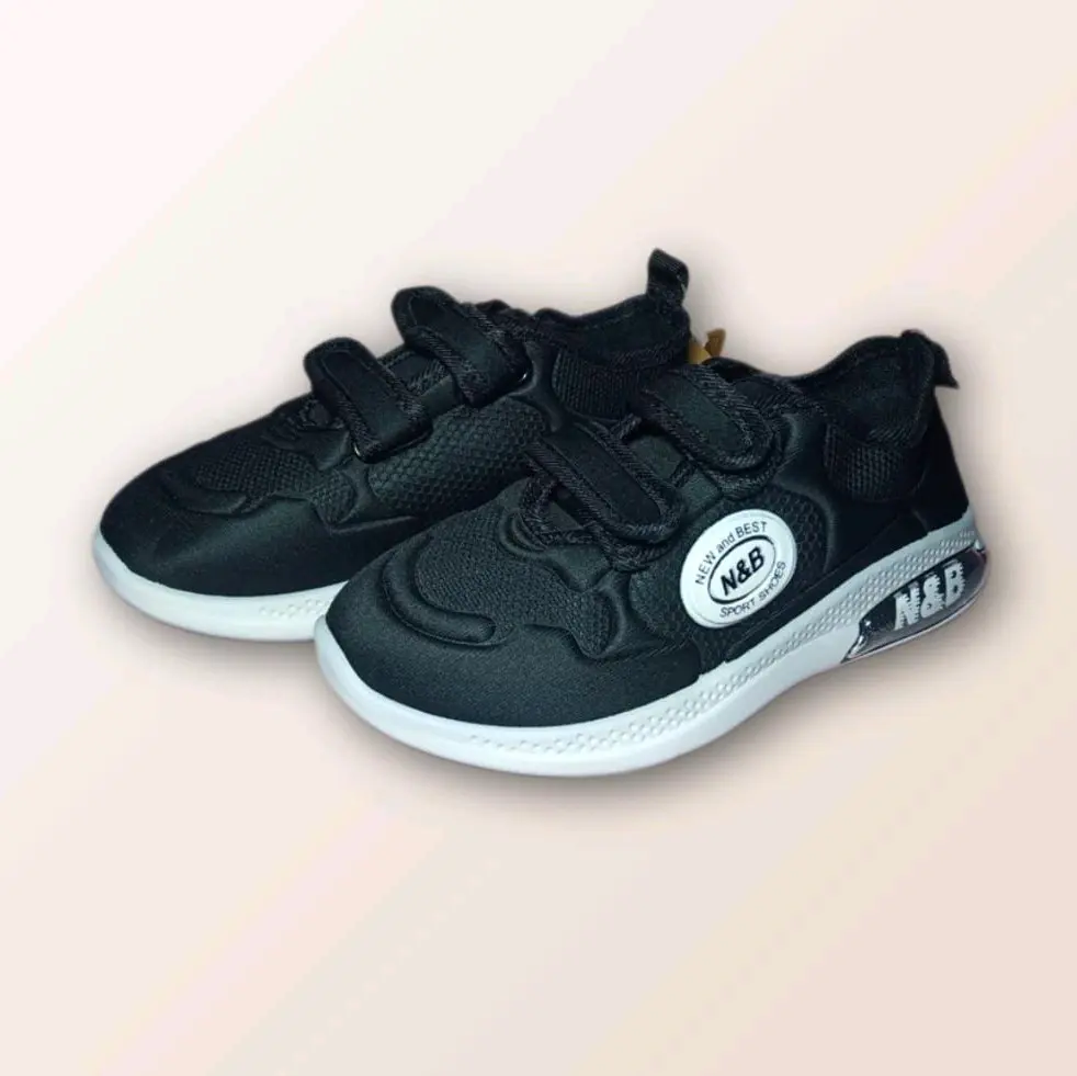 Sepatu Sneaker Anak N&B Model Prekat Sepatu Sekolah Anak Round Toe Fashion