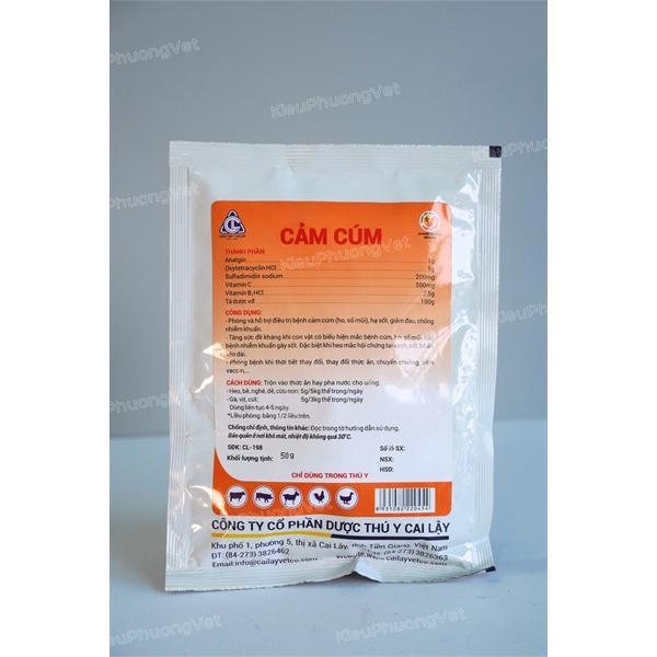 Cảm cúm (Cai Lậy) gói 50g,100gr bột hòa tan điều t.r.ị cảm cúm - ho - sổ mũi do thay đổi thời tiết trên gà - vịt - gia cầm - gia súc 1