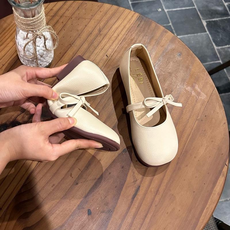 (Form 1.5) Giày búp bê nơ nhỏ đế bệt dẻo mềm êm chống trơn Shoes Giày Bệt Nữ