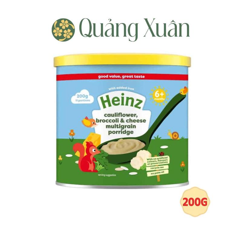 Cháo bí đỏ, cà rốt và bắp ngọt/Mì Ý Rau Củ Phô Mai/CHÁO NGŨ CỐC SÚP LƠ, BÔNG CẢI, PHÔ MAI Heinz 200g 0