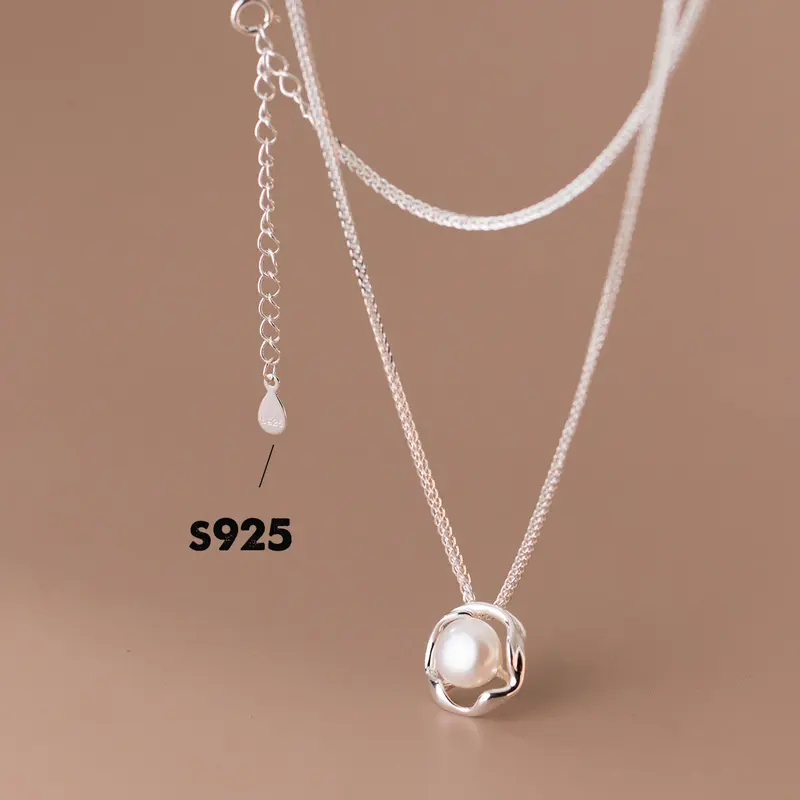 Dây chuyền bạc s925 AROCH JEWELRY hạt ngọc Chopard Y00156 2