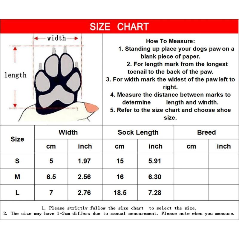 Product Introduction of 4Pcs Winter Warm Dog Socks Adjustable Anti Slip Skid Pet Shoes Socks Soft Breathable Paw Protector for Small Puppy Cat Dogs 1