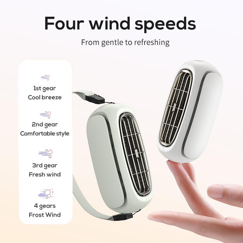 Portable Fan with Hanging Rope, 4 Gear Wind Speed, Rechargeable 2500mAh Battery Fan, Suitable for Travel, Outdoor, Exercise, Work, Home, and Daily Life 3