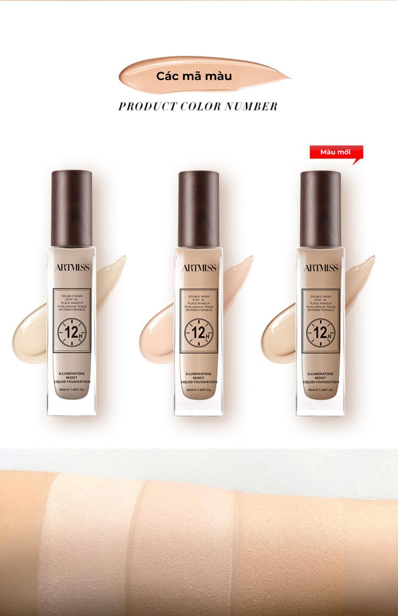 Product Introduction of Kem nền ARTMISS mỏng nhẹ, lâu trôi, giữ nền kéo dài 12 giờ 40ml Cosmetic Mỹ Phẩm 7