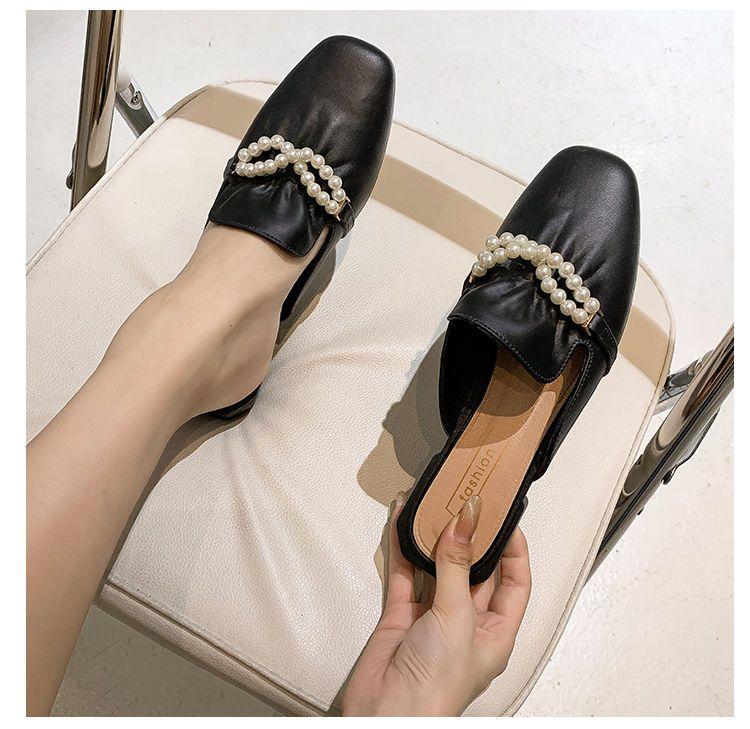 Product Introduction of Women's Summer Fashionable Outdoor Slippers 2022 New Korean Style Internet Celebrity Ins Home Non-Slip Cute Trendy Closed Toe Half Slippers 11