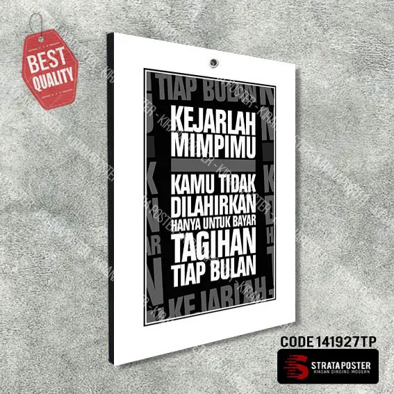 Hiasan dinding Poster kata motivasi Dekorasi ruangan Wall decor Paper 5