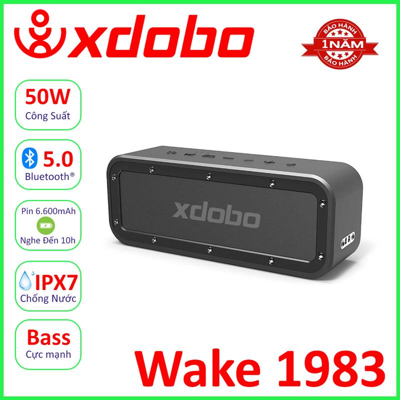 Loa Bluetooth 5.0 Xdobo Wake 1983 Công Suất 50W Bass Siêu Trầm, Chống Nước iPX7, Pin 6000mAh, 12h Nghẹ Nhạc Củ Loa Nghe Nhạc