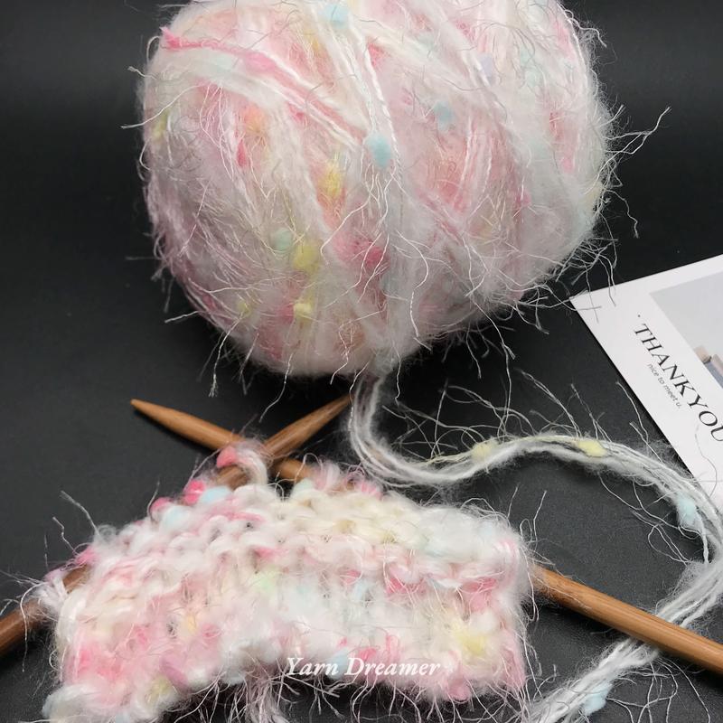 Product Introduction of 5 Styles - Fluffy Yarn for Crochet Bundle Fancy Crochet Yarn Wool Yarn Knitting Yarn Crochet Yarns Chunky Yarn Fuzzy Yarn Art Pink Yarn Soft Yarn Sale 10