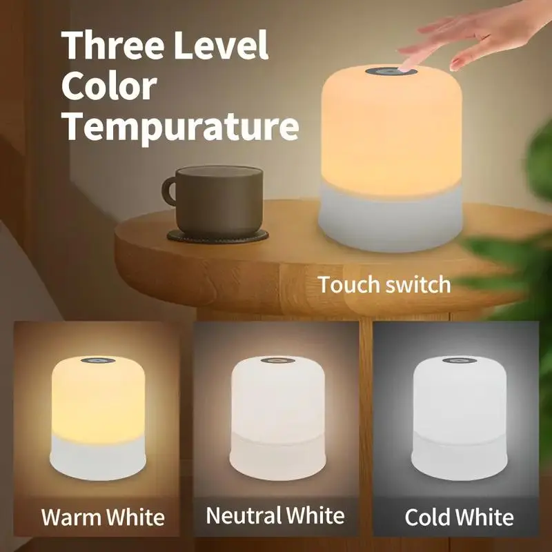 Portable Tabletop Night Light, USB Rechargeable Soft Eye-care LED Night Light, Dimmable LED Night Light for Bedroom, Living Room, Home Decor 4