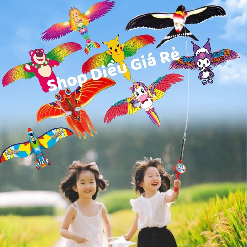 Diều cần câu cho bé, đồ chơi diều cần câu 3D, cần câu cho bé, diều mini , diều , diều giá rẻ + Tặng cần câu chứa 50mét dây