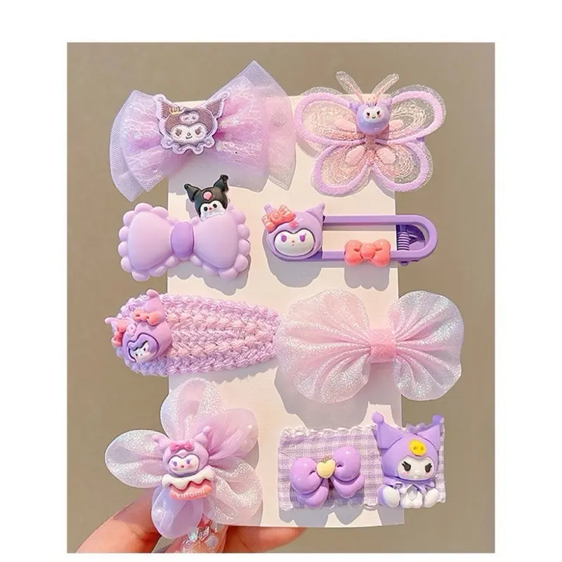 Set 8 Kẹp Tóc Kurumi Hót Hít Hè 2024 Cho Bé Phong Cách Hàn Quốc Dễ Thương - Phụ Kiện Tóc Xốp Kem 0