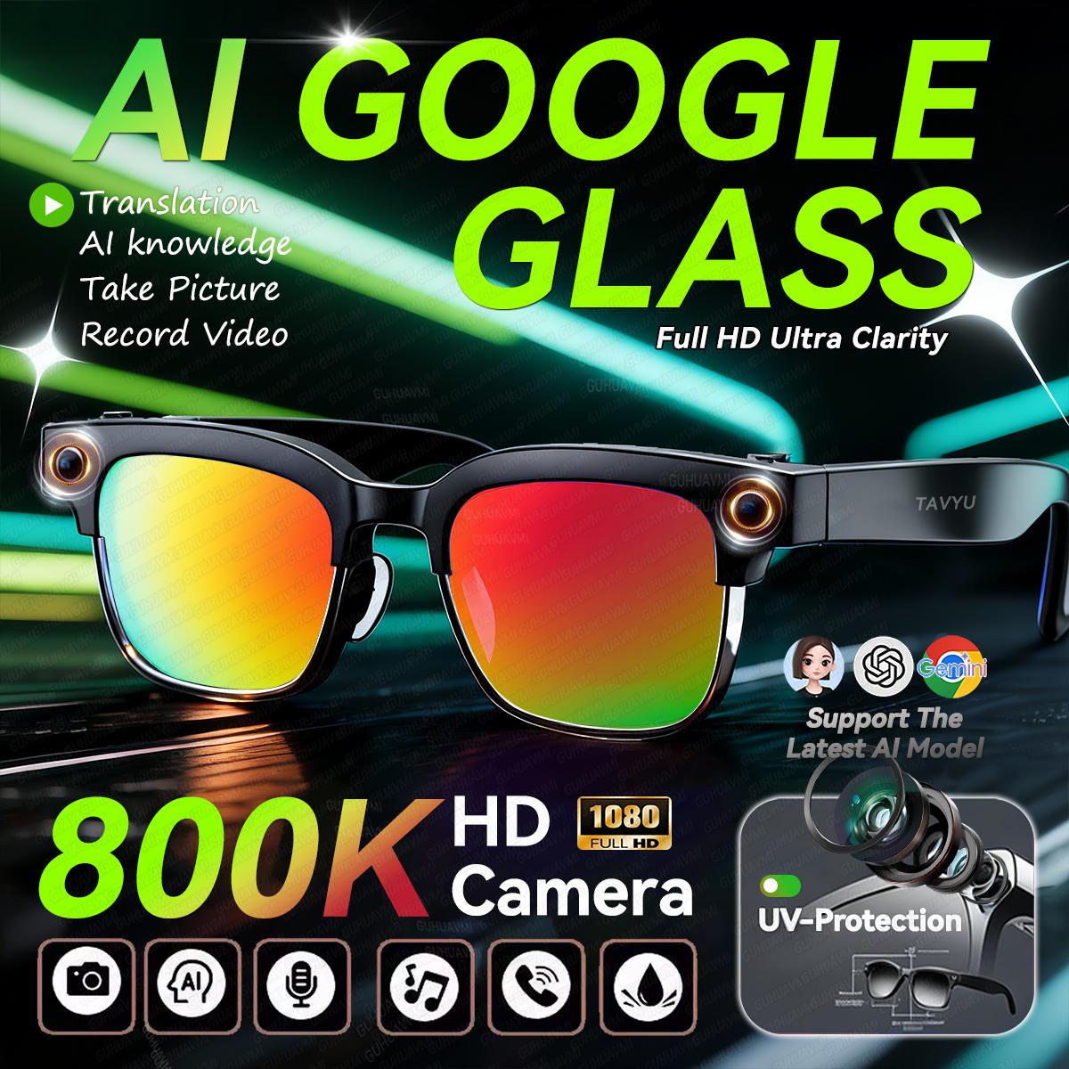 2026New 8K HD AI Smart Glasses Men 800W Pixel Camera Photo Video Recording  100+Languages Translation Call Music Play Sunglasses - Image 4