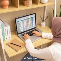 Gambar Dekoruma TOSHI Meja Belajar dengan Rak | Meja Kerja Kayu Minimalis - Warna dari Dekoruma Official Store Kab. Bekasi 4 Tokopedia