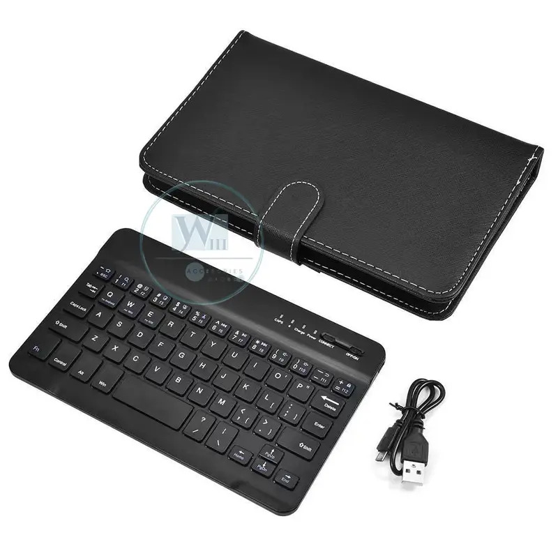 KEYBOARD BLUETOOTH UNIVERSAL COVER UNTUK HP GADGET ANDROID IOS Hitam Wireless 2