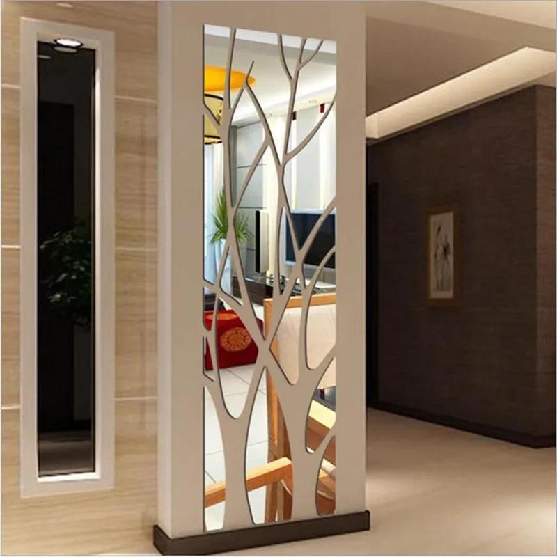 Miếng Dán Tường Gương Cây 3D Cỡ Lớn Chất Liệu Acrylic Decal Can Nghệ Thuật Tự Làm Thích Hợp Cho Phòng Khách Phòng Ngủ Nền TV Và Đồ Trang Trí Nhà Cửa