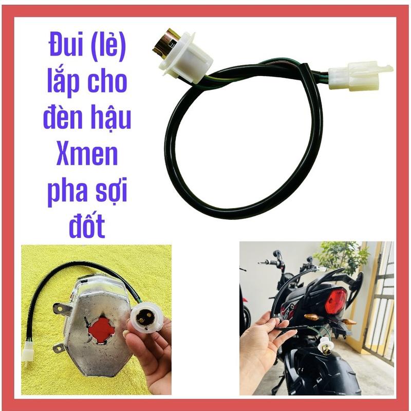 Đui Đèn Hậu Gắn Xe Điện X Men Có Dắc Cắm Và ( Kèm Bóng Hậu Audi F1) Phụ Tùng Kem trợ sáng