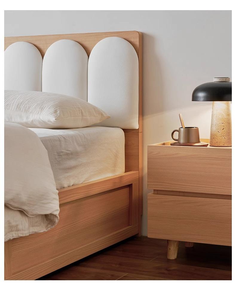 Product Introduction of [Pre Order] Pocket furniture, wooden wood, high air pressure box, storage bed, small-sized master bedroom, double bed, piano key, soft backrest box bed 35