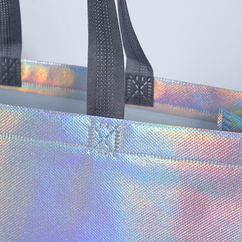 Product Introduction of Laser Non-woven Fabric Tote Shoulder Bags Shopping Clothing Store Woman Storage Reusable Large Pouches Gift Bag 19