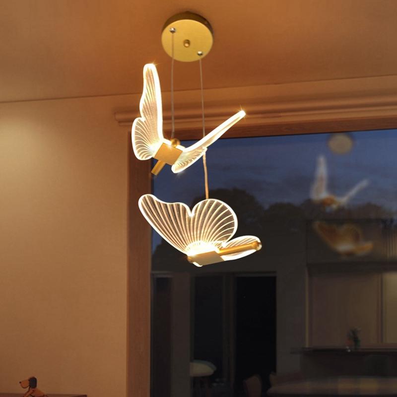 Đèn Mặt Dây LED, Thiết Kế Hình Bướm, Phong Cách Bắc Âu, Màu Vàng Kim, Thích Hợp Cho Đèn Chùm Đầu Giường, Đèn Chiếu Sáng Phòng Khách Và Phòng Ngủ, Đèn Đầu Giường 4