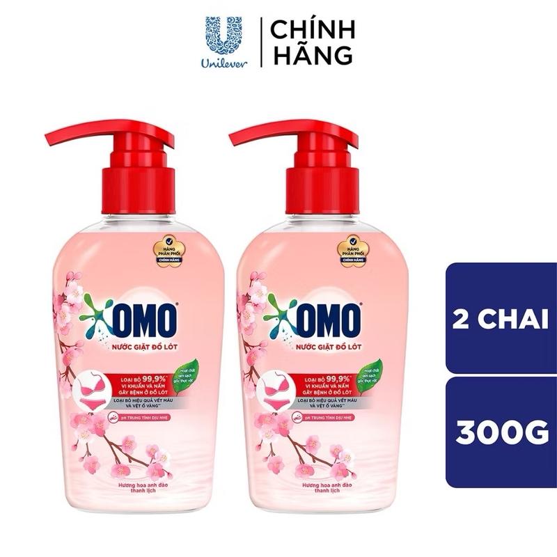 ￼Combo 2 Chai Nước Giặt Đồ Lót OMO Hương Hoa Anh Đào Thanh Lịch 300G