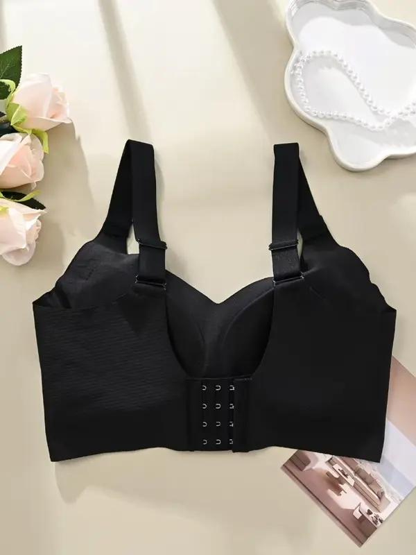 Women's Solid Wireless Bra, Comfortable Breathable Push Up Bra, Softness Lightweight Lingerie for All Seasons, Pushbra, Bra Pack, Womenswear 5