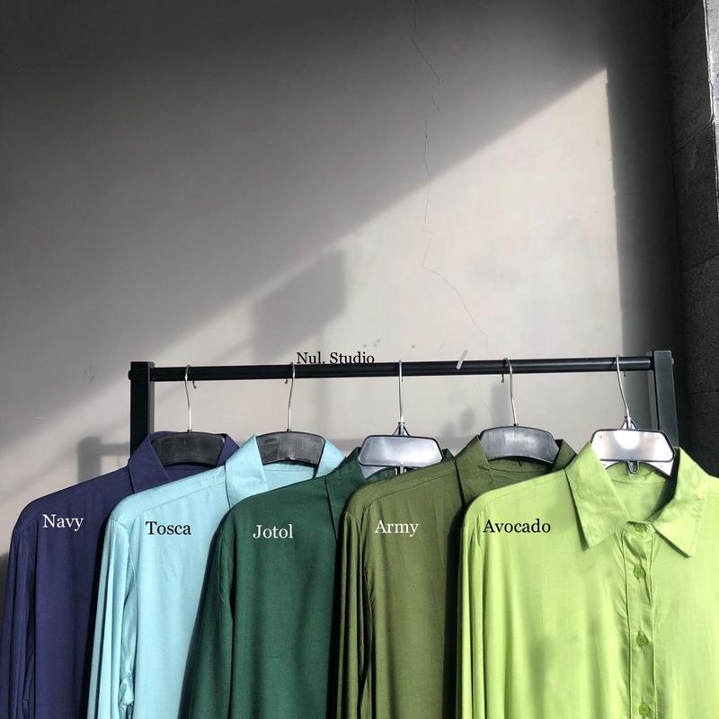 MEGAN KEMEJA RAYON TWILL LD 110 Baju Basic Wanita Kerah Panjang Atasan   Cewek 3