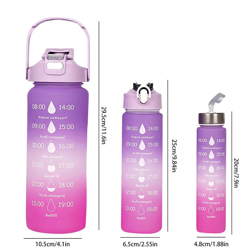 Product Introduction of Bình Nước Thể Thao, 3 Cái / Bộ, Có Ống Hút, Dành Cho Nam Và Nữ, Thích Hợp Cho Thể Dục, Ngoài Trời, Nước Lạnh, Có Điểm Đánh Dấu Thời Gian, Cốc Uống Nước 19