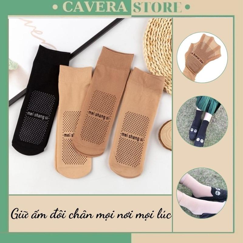Tất nữ cao cấp chống trơn siêu mỏng, Vớ nữ cỗ cao chống nắng thấm hút mồ hôi CA-T5659 Cotton