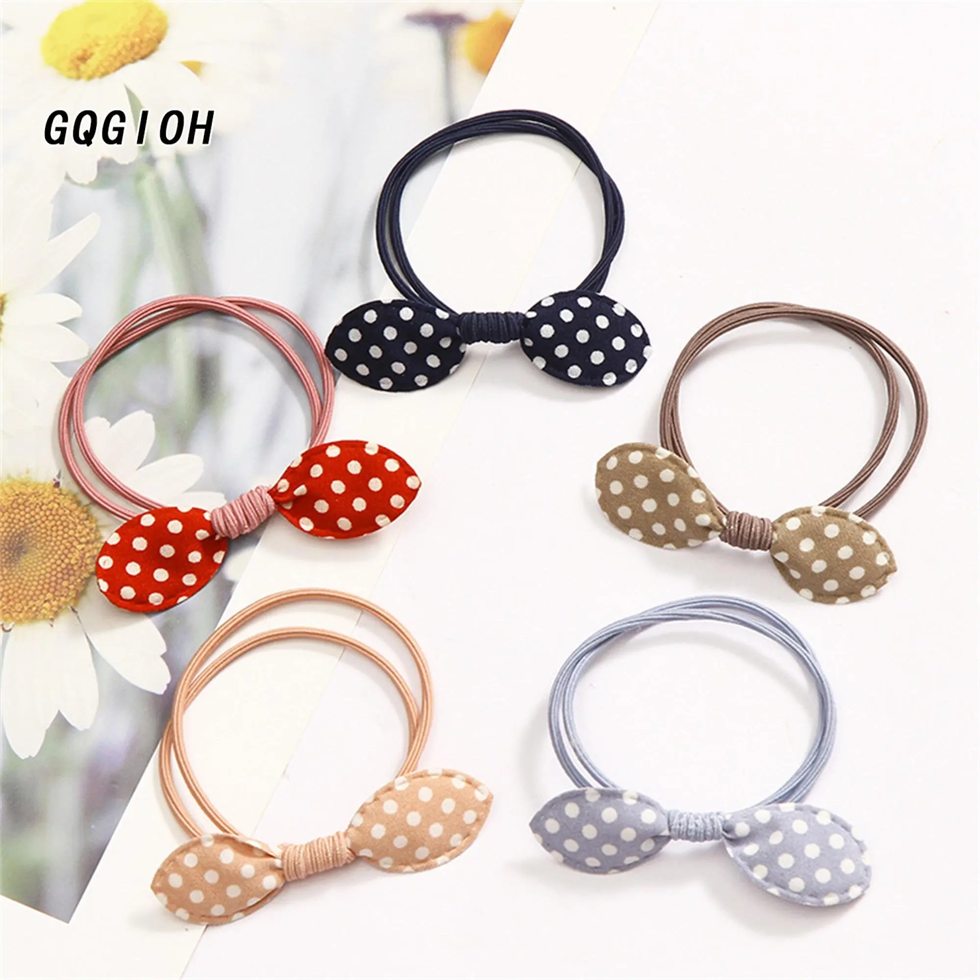 Girl's Hair Tie, Cute Dot Print Bowknot Kid Toddler Girl Hair Band Ponytail Holder Hair Accessory