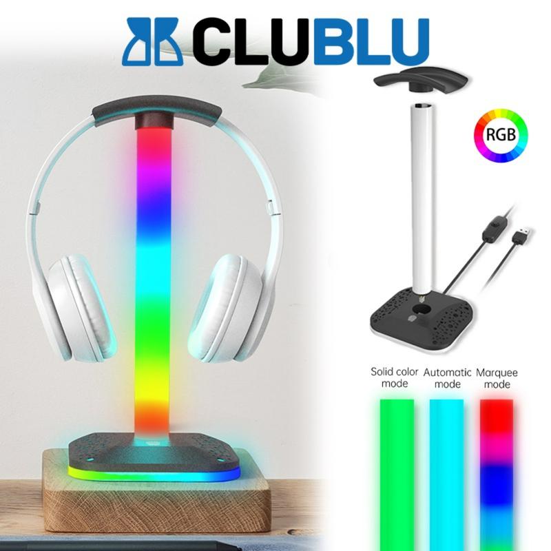 -CLUBLU- Giá Treo Tai Nghe Có Đèn LED RGBIC Cao Cấp Giá Đỡ Headphone Chân Đế Chắc Chắn Chống Trơn Trượt Máy Tính GAMING Phụ Kiện
