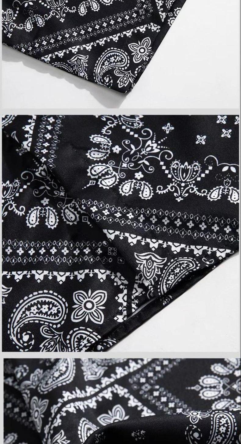 Product Introduction of Áo Sơ Mi Ngắn Tay In Họa Tiết Paisley Toàn Bộ, Phong Cách Cổ Điển Nhật Bản, Thương Hiệu Thời Trang Nam, Dáng Rộng Vừa Vặn, Phong Cách Hip Hop, Thích Hợp Cho Các Cặp Đôi, Áo Khoác Sơ Mi Thường Ngày 7