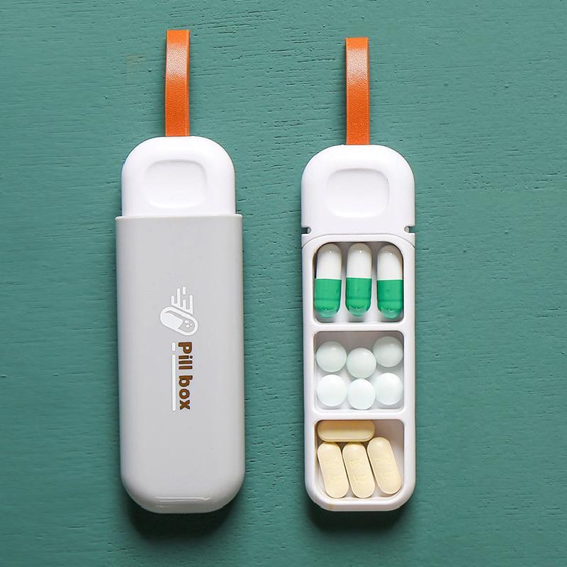 Portable Pill Box, 1 Count Mini Pill Organizer, Pill Storage Box, Travel Medicine Box, Medicine Storage Box for Home and Outdoor Travel 0