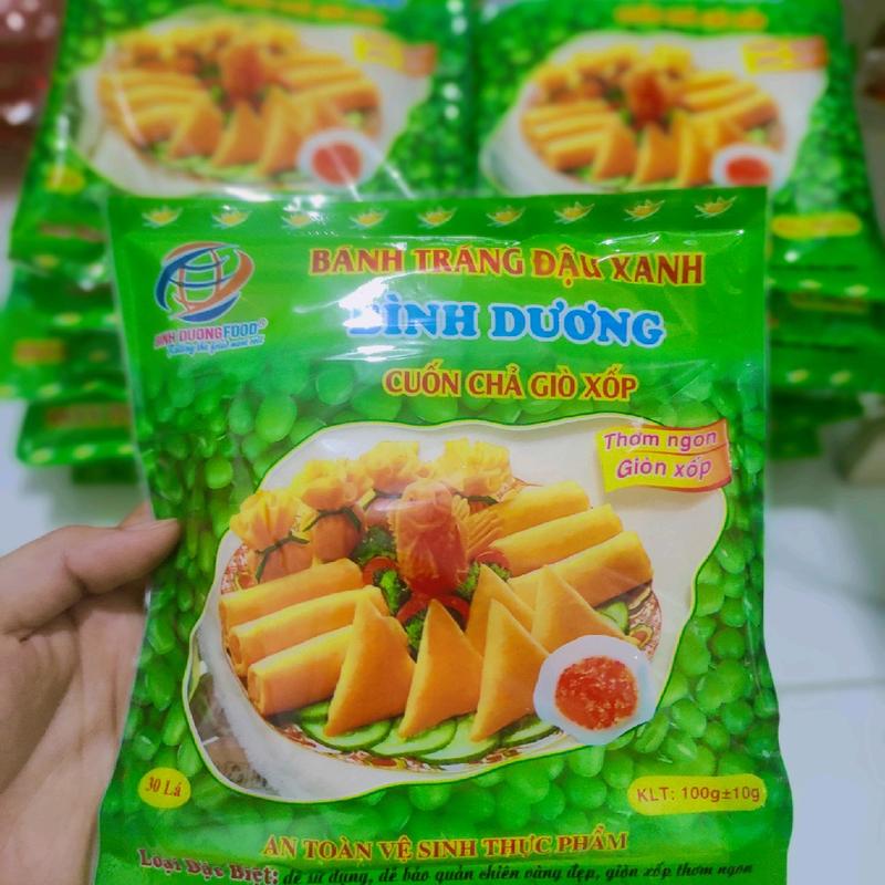 sỉ 50 bịch Bánh tráng bò bía đậu xanh cuốn chả giò /đa nem giòn rụm (28-30 lá) Food chay mặn đều dùng được Bình Dương food