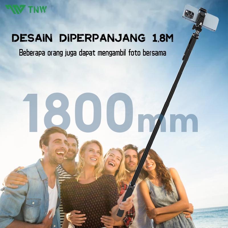 TNW S30 Tongsis Tripod Bluetooth 1.8m Fill light Tongsis Tripod Remote Tongsis hp Selfie Stick Bluetooth 4in1 Tongsis Gimbal untuk Handphone Kamera Ring Light 6
