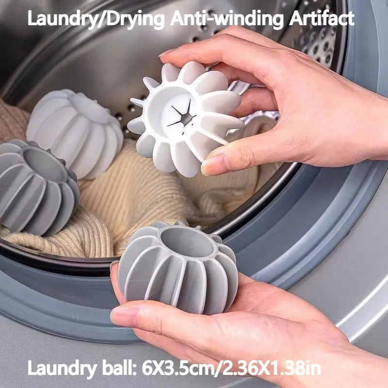 [3-Pack] Laundry Balls Stain Removal Anti-Tangle Universal for Drum and Pulsator Washing Machines and Dryers Prevent Clothes from Knotting Cleaning Magic Balls Accessory
