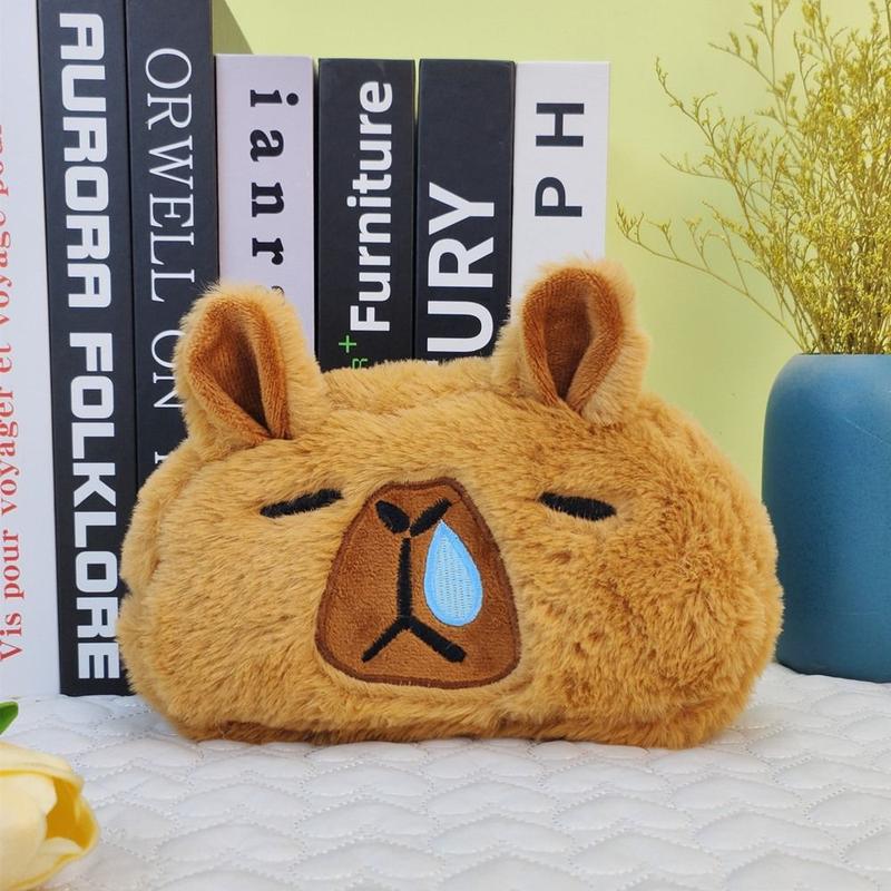 Pencil Case Plush Doll Capybara Plush Pen Bag Capibara Soft Capybara Pen Pouch Cartoon Animal Cute Capibara Plush Pencil Pouch Stationery 0