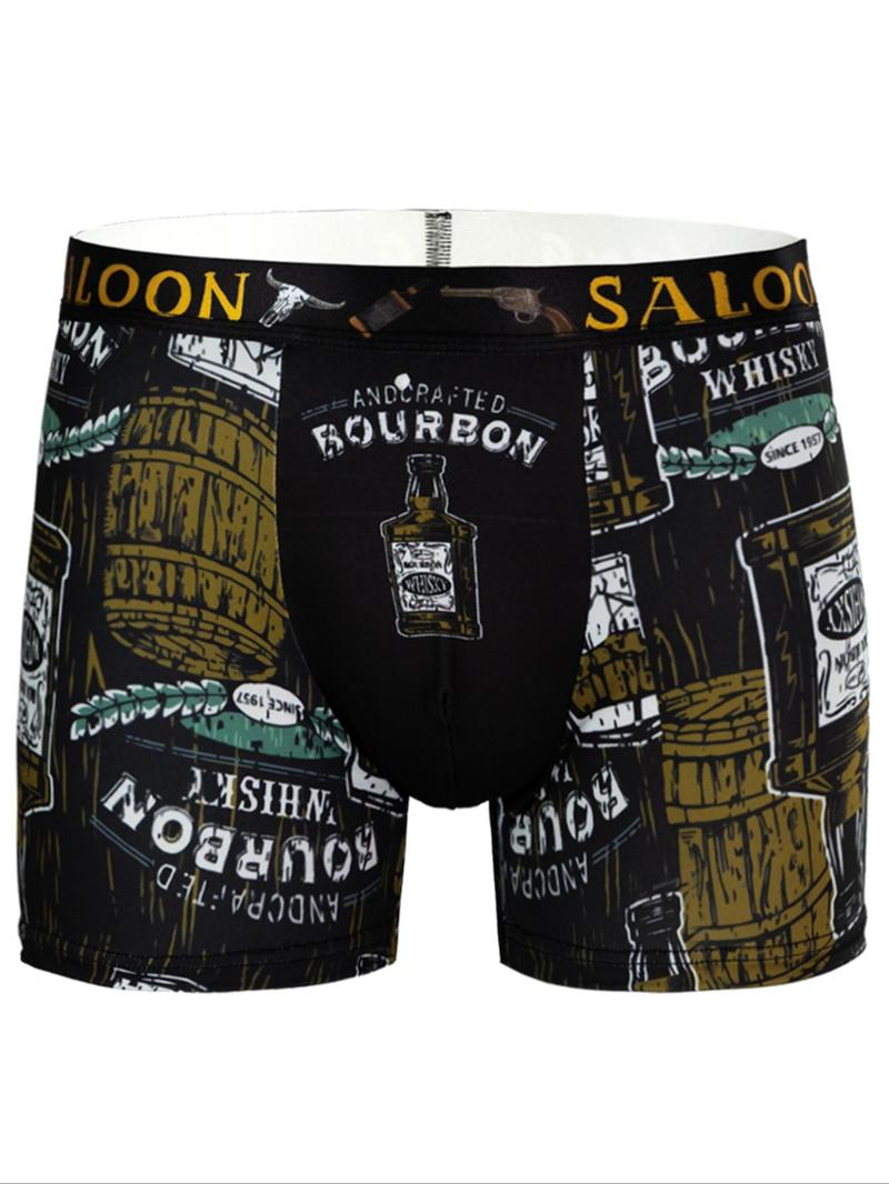 Product Introduction of Random Men's All Over Print Boxer Brief, Casual Comfy Breathable Underwear for Daily Wear, Men's Underwear for All Seasons, Undergarments 3