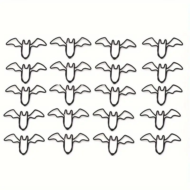 Bat Shaped Paper Clip (20pcs), Metal Bookmark Binder Clip, Document Organizer, File Holder Accessories for School and Home Use 7