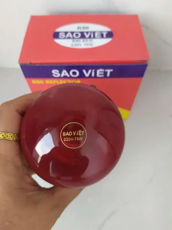 (ẢNH THẬT) Bóng Đèn Hồng Ngoại Sưởi Cho Gia Súc Gia Cầm Vật Nuôi Sao Việt 45W-75W 3